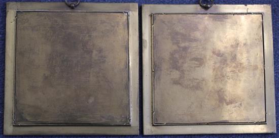 After Raphael Miniatures of the Virgin and Child with John The Baptist and of The shepherd boy and lamb, tondo, 3.5in., matching brass